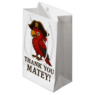 Rustic Gold Pirate Parrot Small Gift Bag