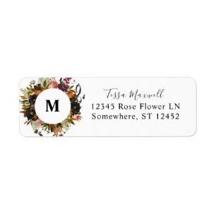 Rustic Gold, Purple, & Blush Floral Return Address