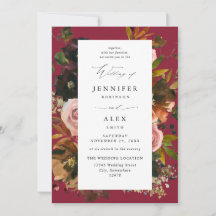Rustic Gold, Purple, & Pink Floral 4-Berry Wedding