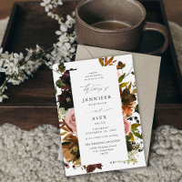 Rustic Gold, Purple, & Pink Floral 4-White Wedding