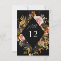 Rustic Gold, Purple,& Pink Floral B Table Numbers