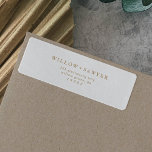 Rustic Gold Script Return Address Label<br><div class="desc">These rustic gold script return address labels are perfect for a country wedding. The simple and modern gold and white design features unique whimsical handwritten calligraphy lettering with a contemporary minimalist boho style. Customizable in any colour. Keep the design minimal and simplistic, as is, or personalize it by adding your...</div>