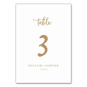 Rustic Gold Script Table Number