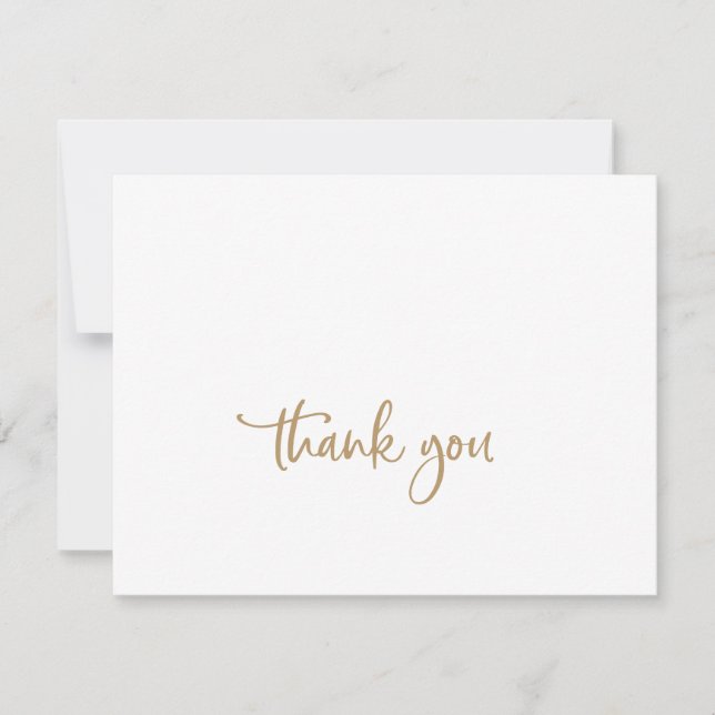 Rustic Gold Script Thank You Card (Front)