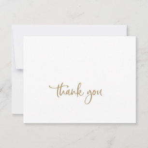 Rustic Gold Script Thank You Card