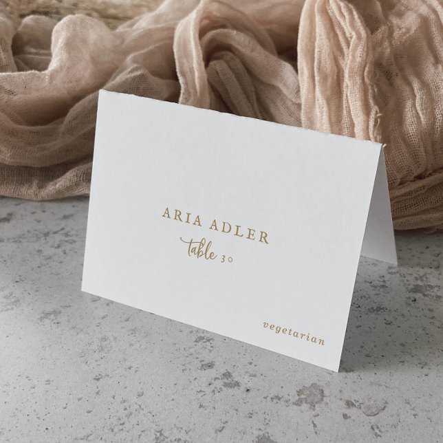 Rustic Gold Script Wedding Menu Option Place Cards (Creator Uploaded)