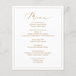 Rustic Gold Script Wedding Menus