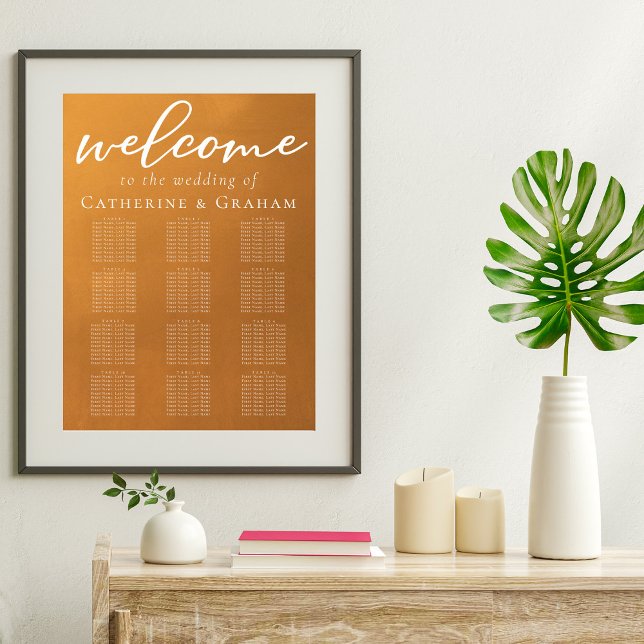 Rustic Gold Typography Fall Wedding Seating Chart (Creator Uploaded)