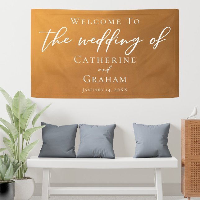 Rustic Gold Wedding Personalized Welcome Banner (Creator Uploaded)