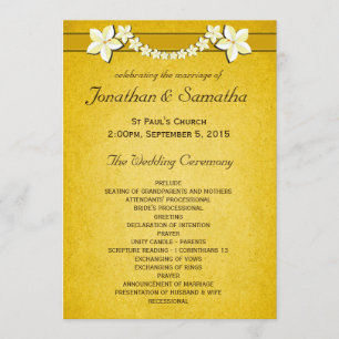 Rustic Gold Wedding Programme Cérémonie & Fête