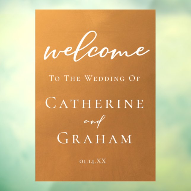Rustic Gold Welcome to Our Wedding Chic Autumn Window Cling (Sheet 3)