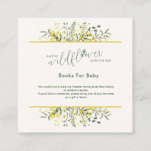 Rustic Golden Frame Wildflower Books for Baby  Enclosure Card