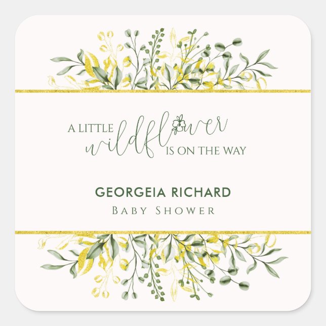 Rustic Golden Frame Wildflower on the way  Sticker (Front)