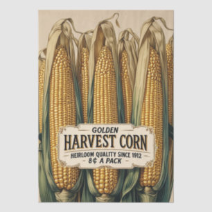 Rustic Golden Harvest Corn Fall Vintage Decoupage Tissue Paper