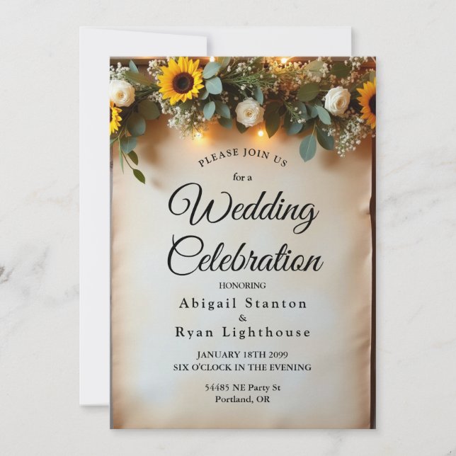 Rustic Golden Hour Gatherings Invitation (Front)