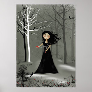 Rustic Goth Melancholy Girl Poster