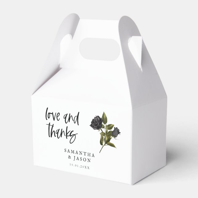 Rustic Gothic Rose Wedding White Favor Box (Front Side)