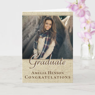 Rustic Graduate Congratulations Photo Graduation Card