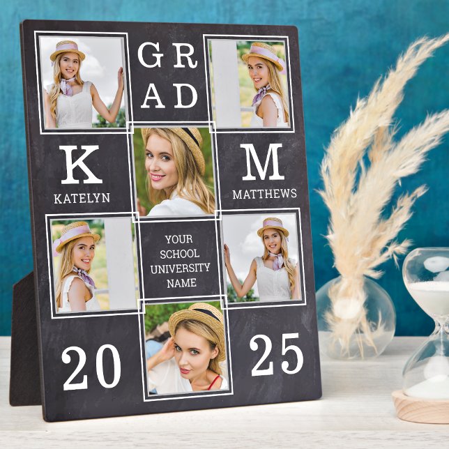 Rustic Graduate Custom Unique 6 Photo Graduation Plaque (Creator Uploaded)