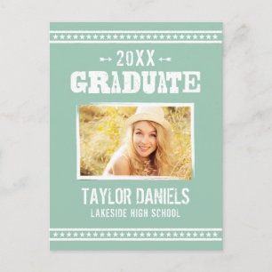 Rustic Graduation BBQ Invitation   Editable Colour Postcard