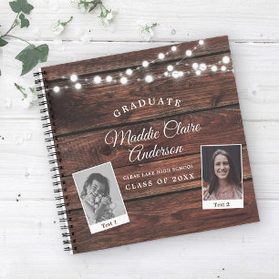 Rustic Graduation Party Modern Barn Country Guest  Notebook
