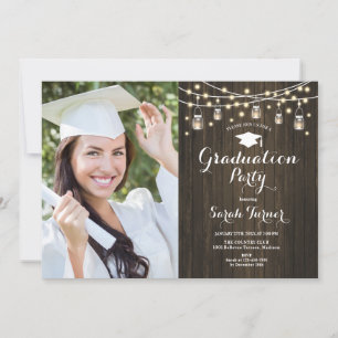 Rustic Graduation Party - Photo Invitation