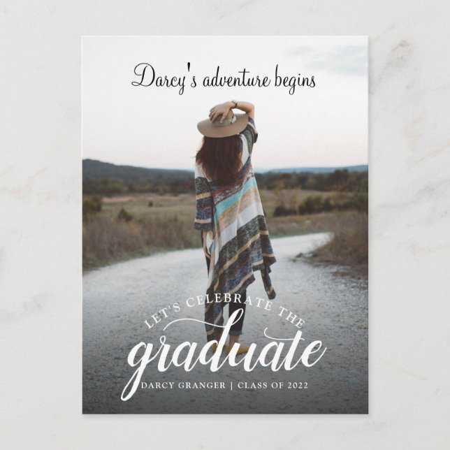 Rustic Graduation Photo Class of 2022 Announcement Postcard (Front)