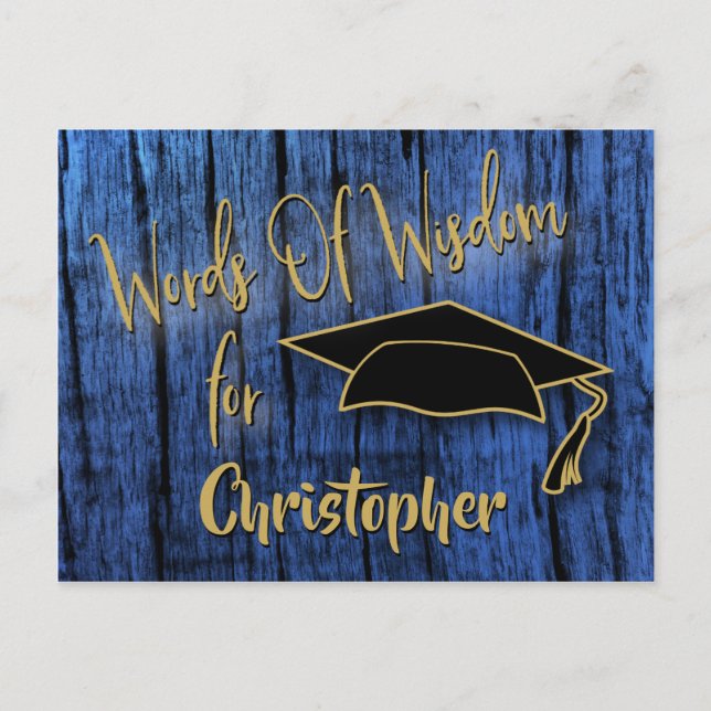 Rustic Graduation Words of Wisdom/Advice For Grads Advice Card (Front)