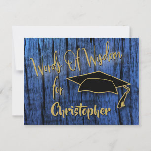 Rustic Graduation Words of Wisdom/Advice For Grads Advice Card
