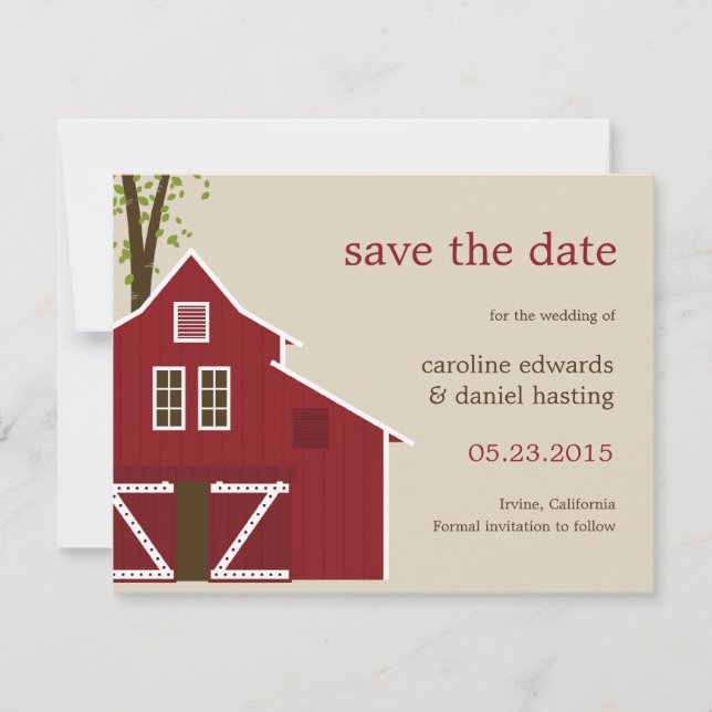 Rustic Grange Enregistrer La Carte Date (Devant)