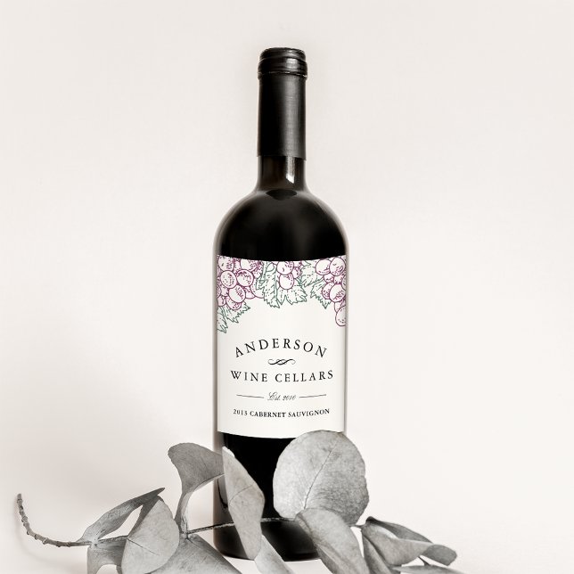 Rustic Grapes | Home Winemaker Wine Label (Creator Uploaded)