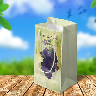 Rustic Grapes Personalized Small Gift Bag