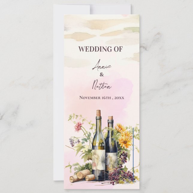 Rustic Grapevine-Inspiré Programme de mariage de l (Devant)
