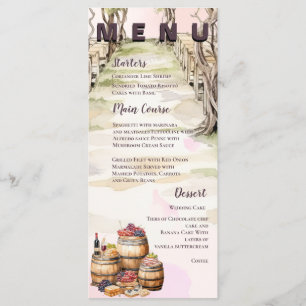 Rustic Grapevine-Inspired Winery Wedding Party Menu