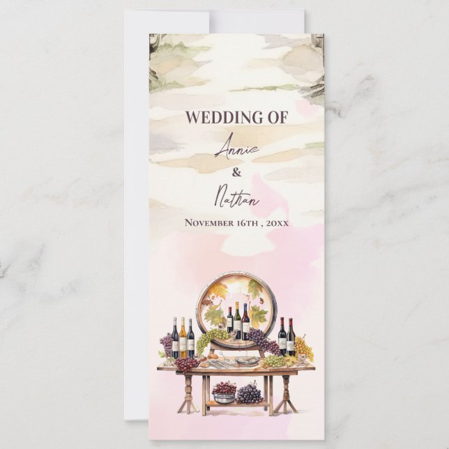 Rustic Grapevine-Inspired Winery Wedding Program (Front)