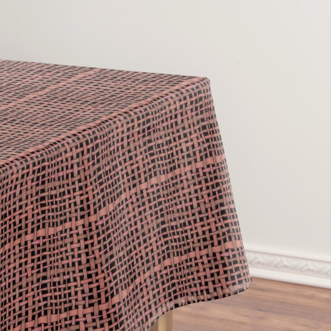 Rustic Graphic Realistic Woven Peach Burlap Tablecloth (In Situ)