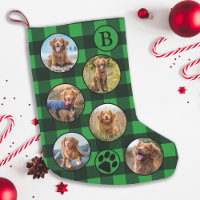 Rustic Green Black Plaid Fun 12 Pet Photo Collage