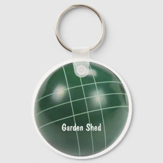 Rustic green bocce ball realistic design keychain
