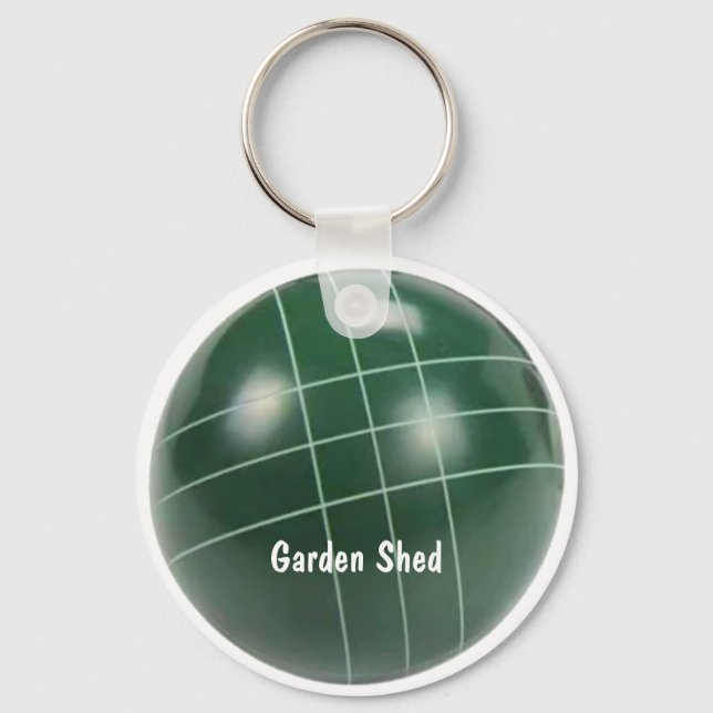 Rustic green bocce ball realistic design keychain (Front)