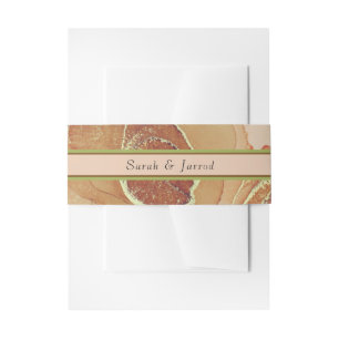Rustic Green Brown Floral Wedding  Invitation Belly Band