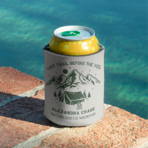 Rustic Green Camp Bachelorette Weekend  Can Cooler