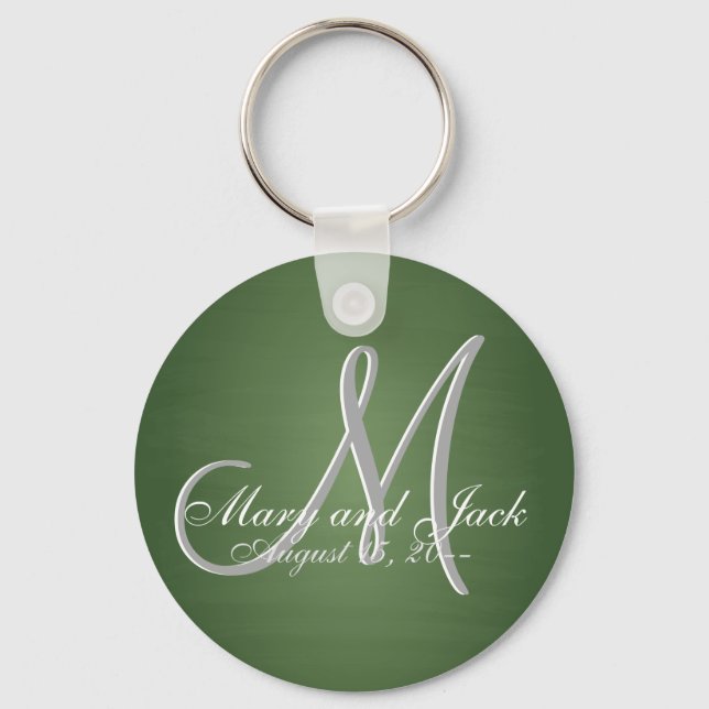 Rustic Green Chalkboard Old School Budget Value Keychain (Front)