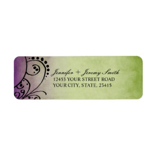 Rustic Green et Purple Bohemian Adresse de retour