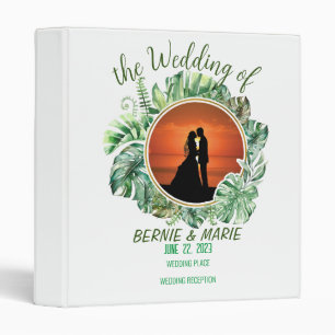 Rustic Green Floral Elegant Wedding  Binder