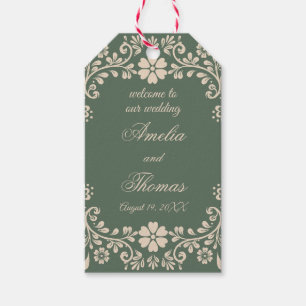 Rustic Green Floral Wedding Gift Tags