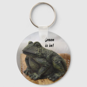 Rustic Green Frog Keychain