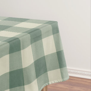 Rustic Green Gingham Modern Christmas Tablecloth
