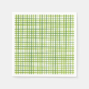 Rustic Green Gingham Paper Napkin   Summer Party