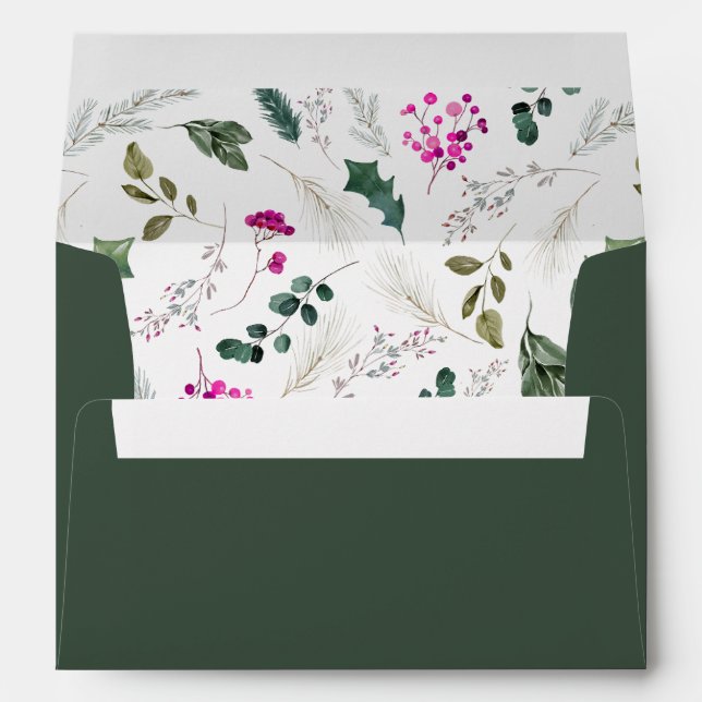 Rustic Green Holiday Envelopes (Back (Bottom))