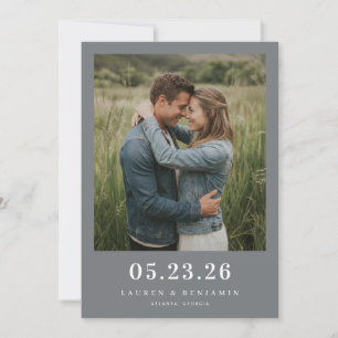 Rustic Green Intimate Photo Save The Date